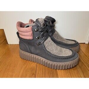 Sam Edelman Boots Womens Size 8.5 Gray Shearling Quilted Ankle Booties REVE